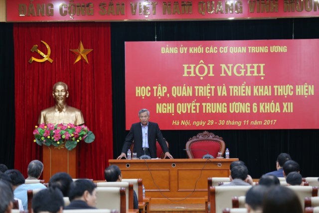Đảng ủy Khối các cơ quan Trung ương triển khai thực hiện Nghị quyết Trung ương 6 khóa XII